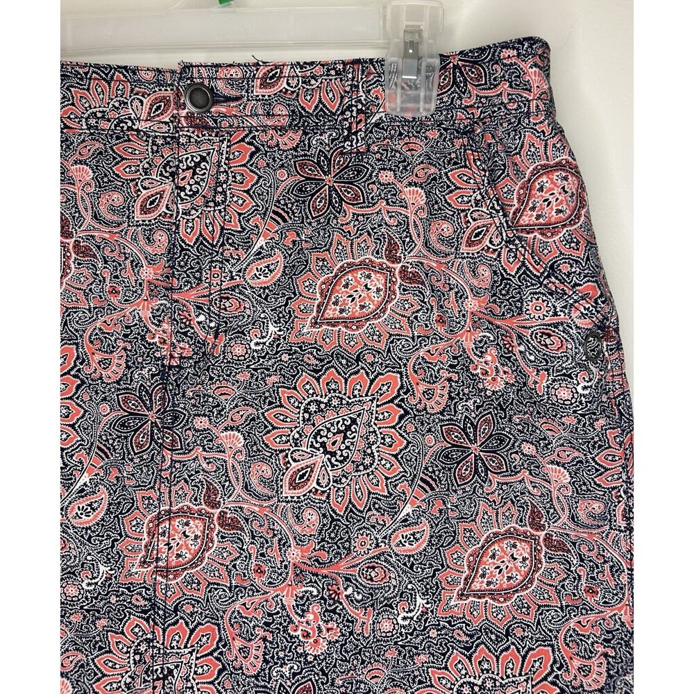 CROFT & BARROW Blue Floral Paisley Cotton Stretch Skirt Skort Classic Womens 12 - Picture 2 of 7